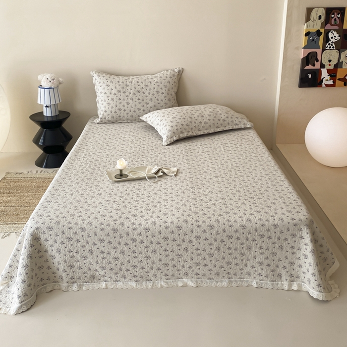 麻依 2025新款安心棉四层纱布床盖三件套 漫语