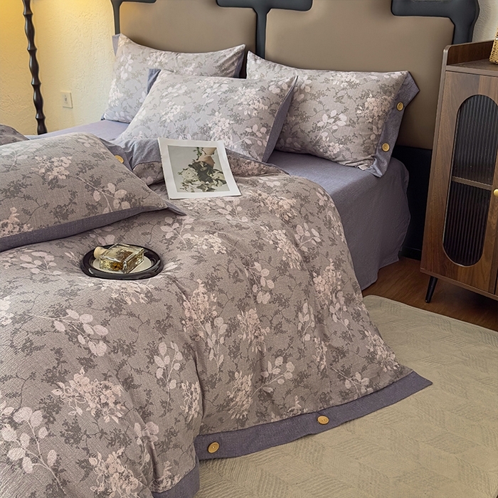 91家纺网 家纺一手货源 找家纺 （总）丝芙妮家居（原乐视家纺） 2025新款原麻纽扣款四件套