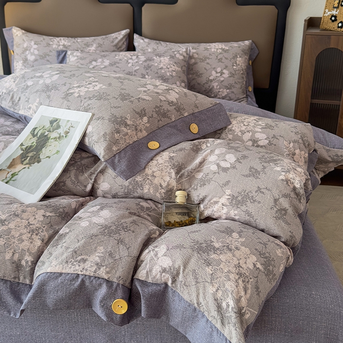 91家纺网 家纺一手货源 找家纺 （总）丝芙妮家居（原乐视家纺） 2025新款原麻纽扣款四件套