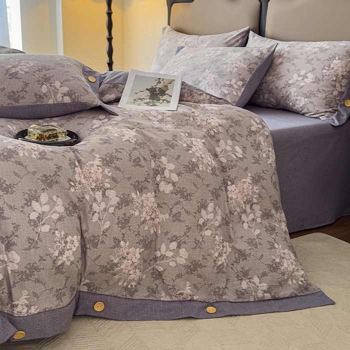 91家纺网 家纺一手货源 找家纺 （总）丝芙妮家居（原乐视家纺） 2025新款原麻纽扣款四件套