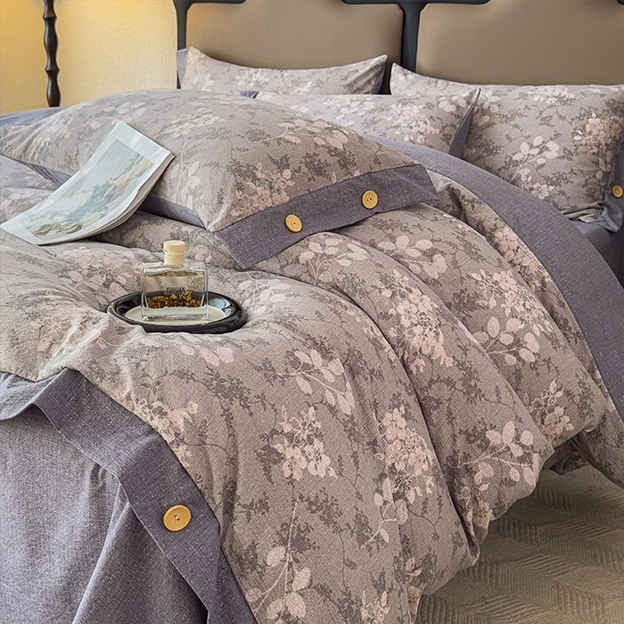 91家纺网 家纺一手货源 找家纺 （总）丝芙妮家居（原乐视家纺） 2025新款原麻纽扣款四件套