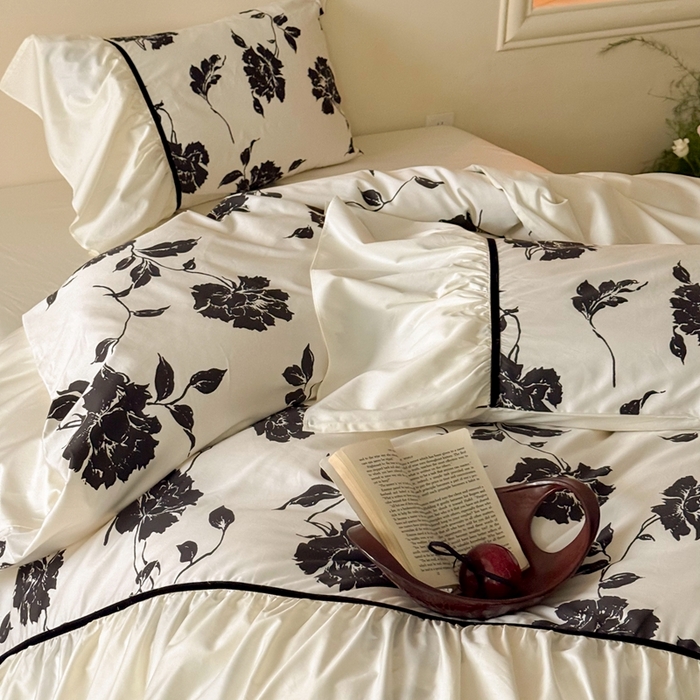 91家纺网 家纺一手货源 找家纺 （总）ONE TWO ONE 121 2025新款50长绒棉贡缎数码印花四件套-晨光熹微【提供买家秀】 【会员-20】 平台控价券后不得低于368/388元