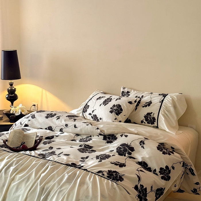 91家纺网 家纺一手货源 找家纺 （总）ONE TWO ONE 121 2025新款50长绒棉贡缎数码印花四件套-晨光熹微【提供买家秀】 【会员-20】 平台控价券后不得低于368/388元