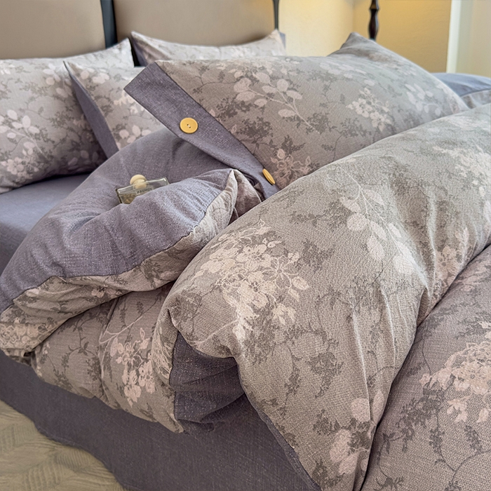 91家纺网 家纺一手货源 找家纺 （总）丝芙妮家居（原乐视家纺） 2025新款原麻纽扣款四件套