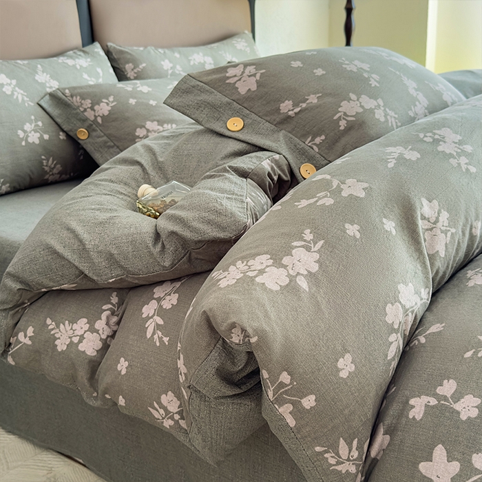 91家纺网 家纺一手货源 找家纺 （总）丝芙妮家居（原乐视家纺） 2025新款原麻纽扣款四件套