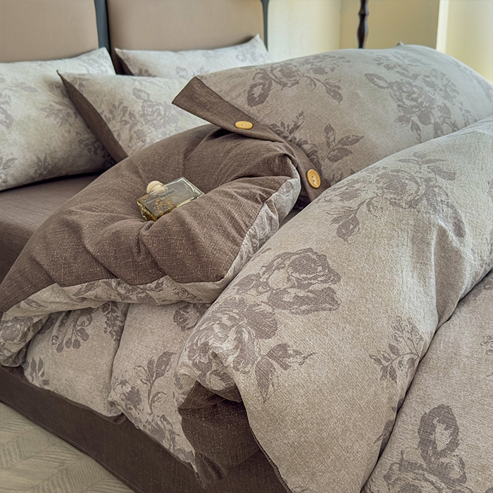 91家纺网 家纺一手货源 找家纺 （总）丝芙妮家居（原乐视家纺） 2025新款原麻纽扣款四件套