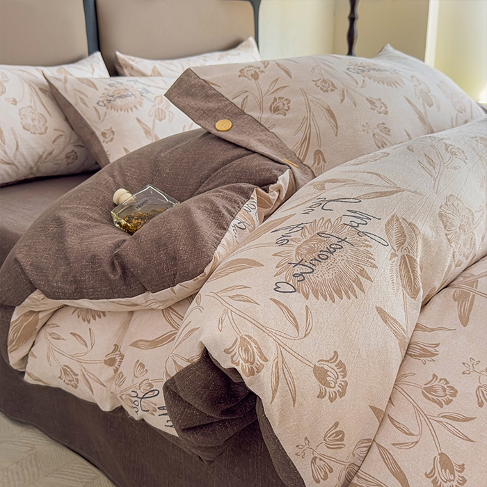 91家纺网 家纺一手货源 找家纺 （总）丝芙妮家居（原乐视家纺） 2025新款原麻纽扣款四件套