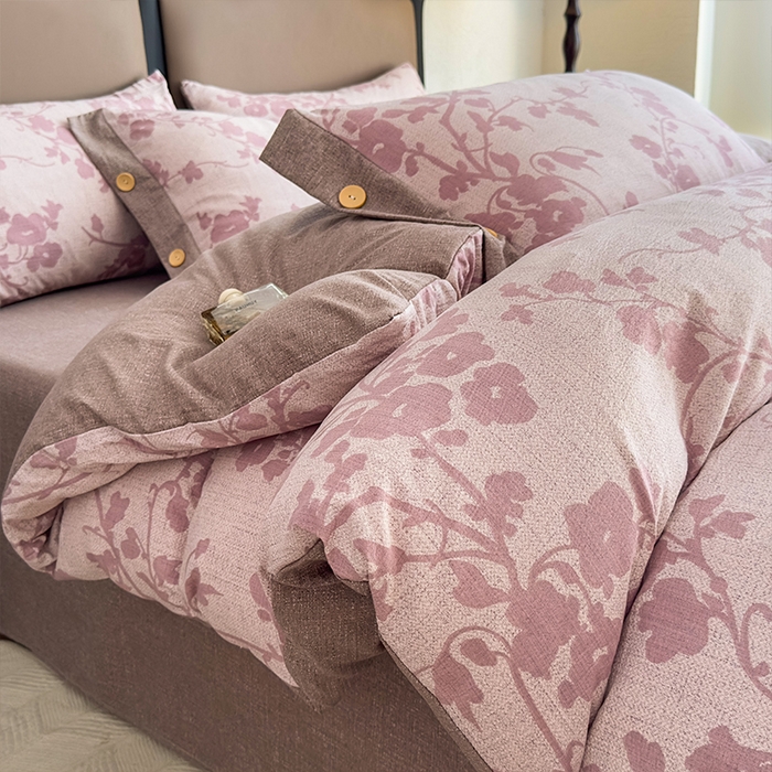 91家纺网 家纺一手货源 找家纺 （总）丝芙妮家居（原乐视家纺） 2025新款原麻纽扣款四件套