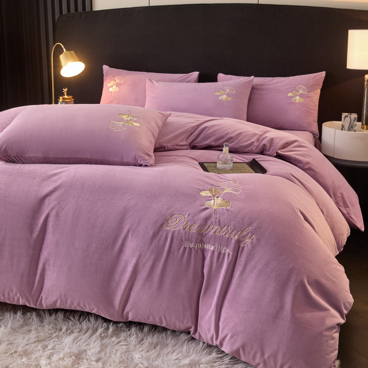 91家纺网 家纺一手货源 找家纺 （总）如一 2025新款水晶绒刺绣四件套