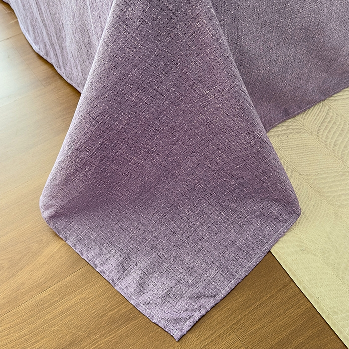 91家纺网 家纺一手货源 找家纺 丝芙妮家居（原乐视家纺） 2025新款原麻纽扣款四件套 花畔呢喃·纽扣款