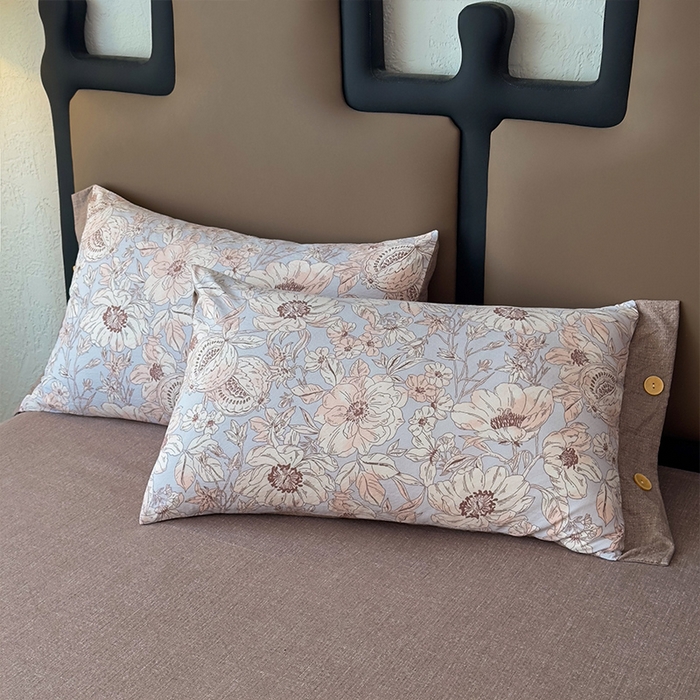 91家纺网 家纺一手货源 找家纺 丝芙妮家居（原乐视家纺） 2025新款原麻纽扣款四件套 岚调·纽扣款