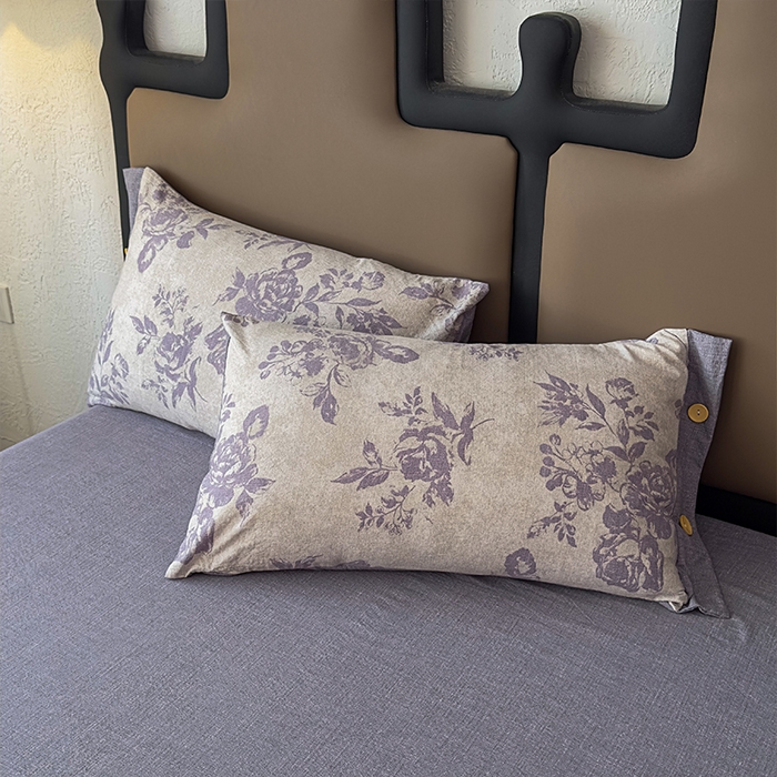 91家纺网 家纺一手货源 找家纺 丝芙妮家居（原乐视家纺） 2025新款原麻纽扣款四件套 梦幻花园·纽扣款