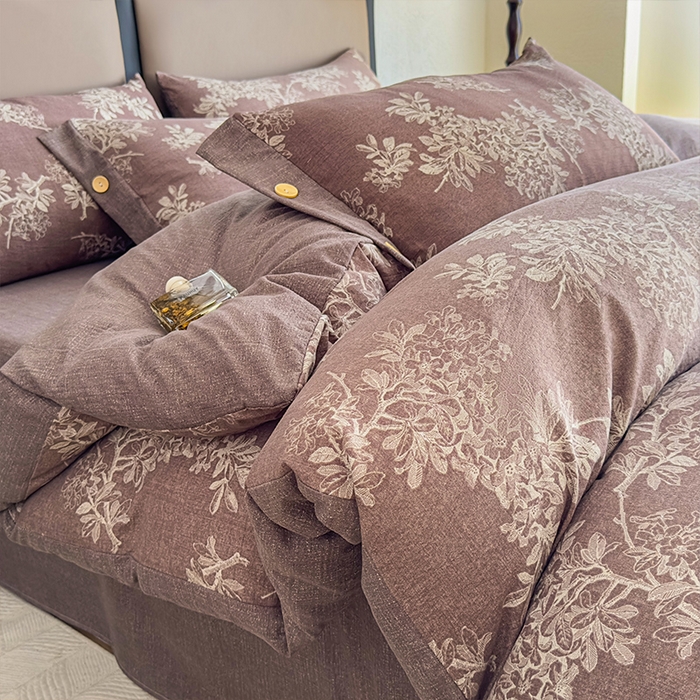 丝芙妮家居（原乐视家纺） 2025新款原麻纽扣款四件套 浅影摇·纽扣款