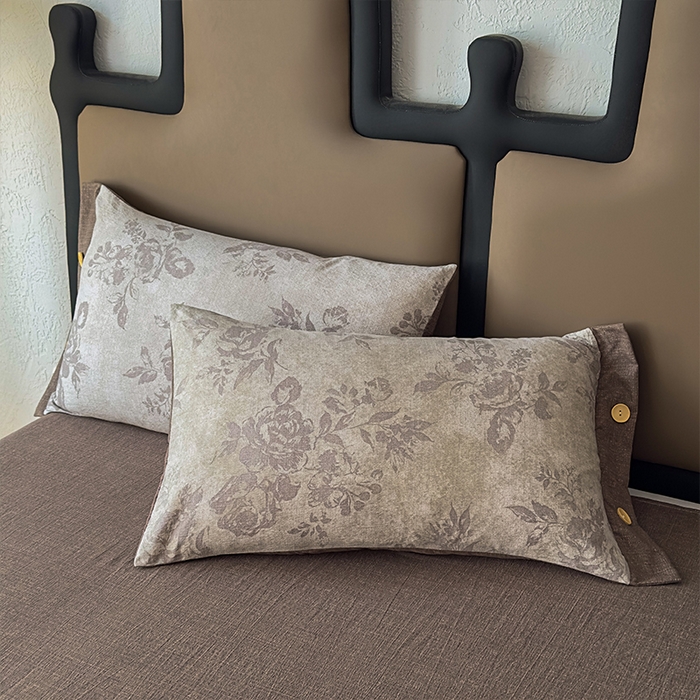 91家纺网 家纺一手货源 找家纺 丝芙妮家居（原乐视家纺） 2025新款原麻纽扣款四件套 森蔓·纽扣款