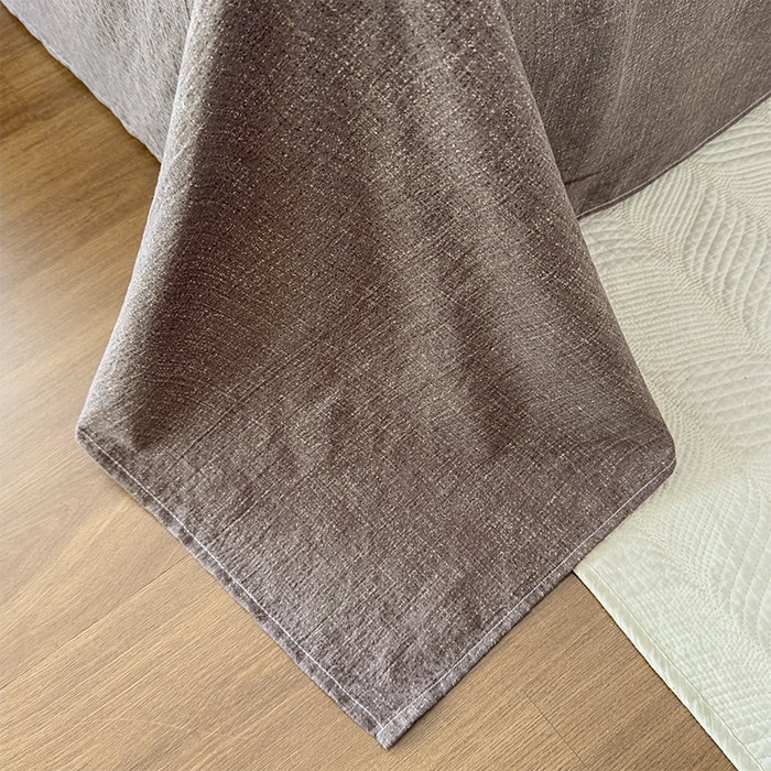 91家纺网 家纺一手货源 找家纺 丝芙妮家居（原乐视家纺） 2025新款原麻纽扣款四件套 森蔓·纽扣款