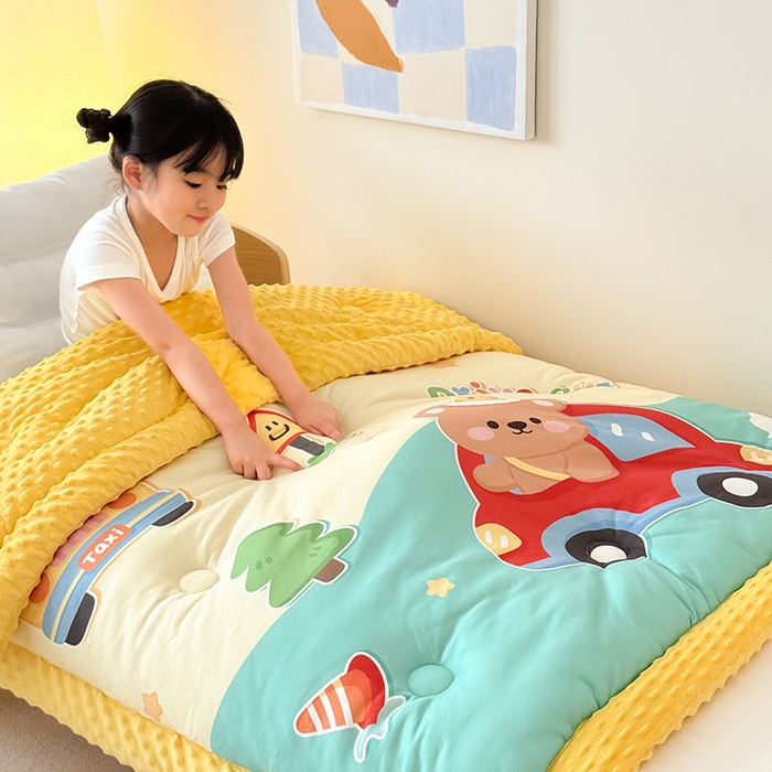 91家纺网 家纺一手货源 找家纺 （总）嗨生活 2025新款针织棉豆豆被儿童豆豆被幼儿园豆豆被被子被芯