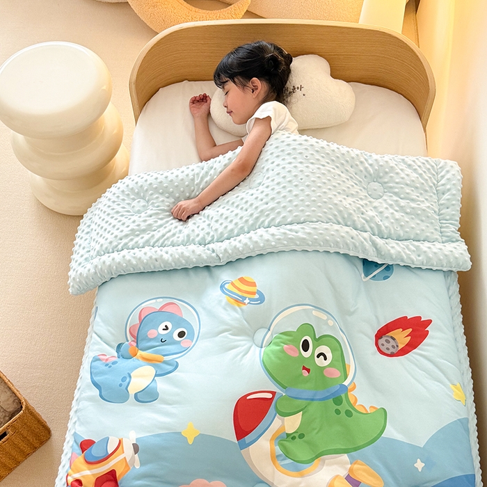 91家纺网 家纺一手货源 找家纺 （总）嗨生活 2025新款针织棉豆豆被儿童豆豆被幼儿园豆豆被被子被芯