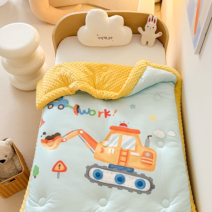 91家纺网 家纺一手货源 找家纺 （总）嗨生活 2025新款针织棉豆豆被儿童豆豆被幼儿园豆豆被被子被芯