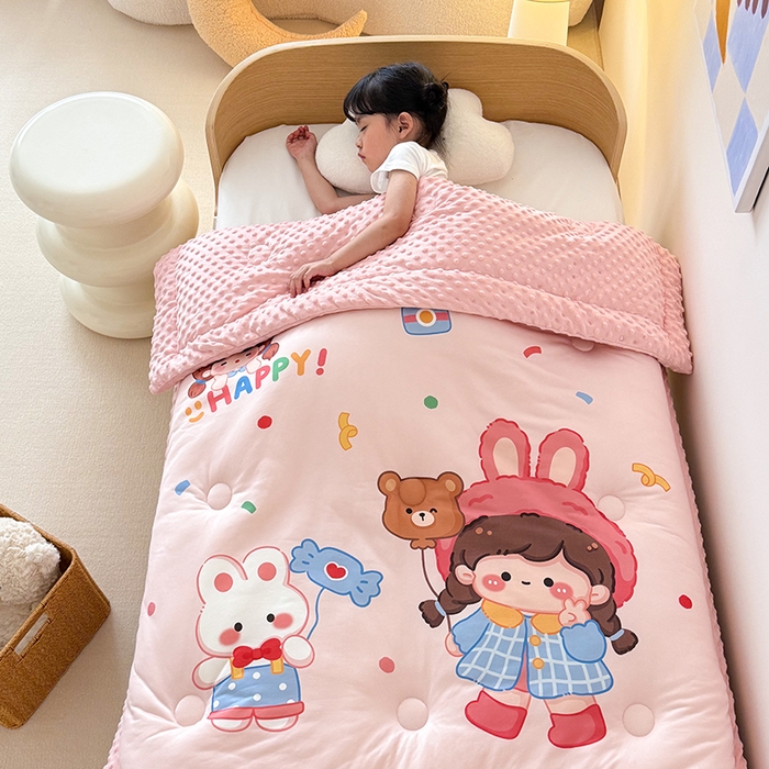 91家纺网 家纺一手货源 找家纺 （总）嗨生活 2025新款针织棉豆豆被儿童豆豆被幼儿园豆豆被被子被芯