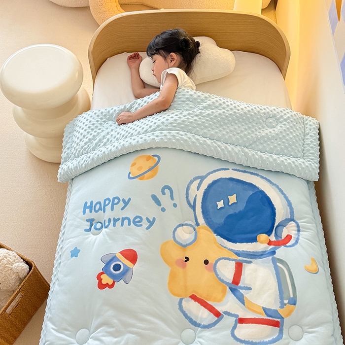 91家纺网 家纺一手货源 找家纺 （总）嗨生活 2025新款针织棉豆豆被儿童豆豆被幼儿园豆豆被被子被芯