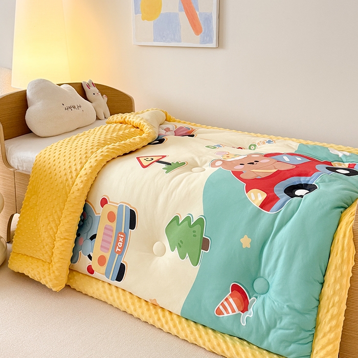 91家纺网 家纺一手货源 找家纺 （总）嗨生活 2025新款针织棉豆豆被儿童豆豆被幼儿园豆豆被被子被芯