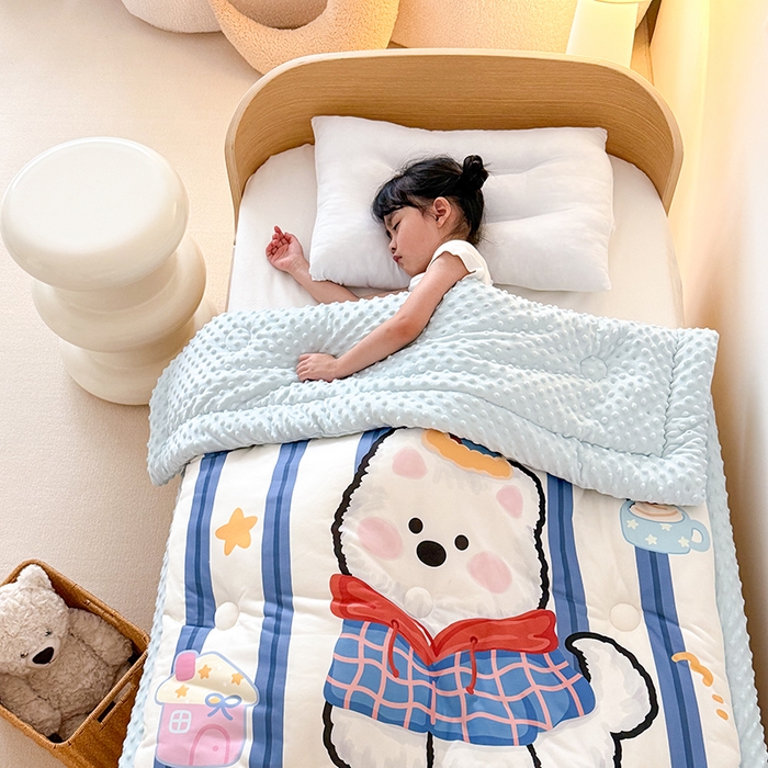 91家纺网 家纺一手货源 找家纺 （总）嗨生活 2025新款针织棉豆豆被儿童豆豆被幼儿园豆豆被被子被芯