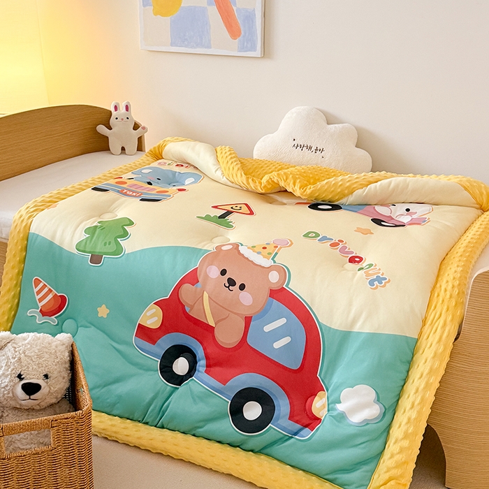 91家纺网 家纺一手货源 找家纺 （总）嗨生活 2025新款针织棉豆豆被儿童豆豆被幼儿园豆豆被被子被芯