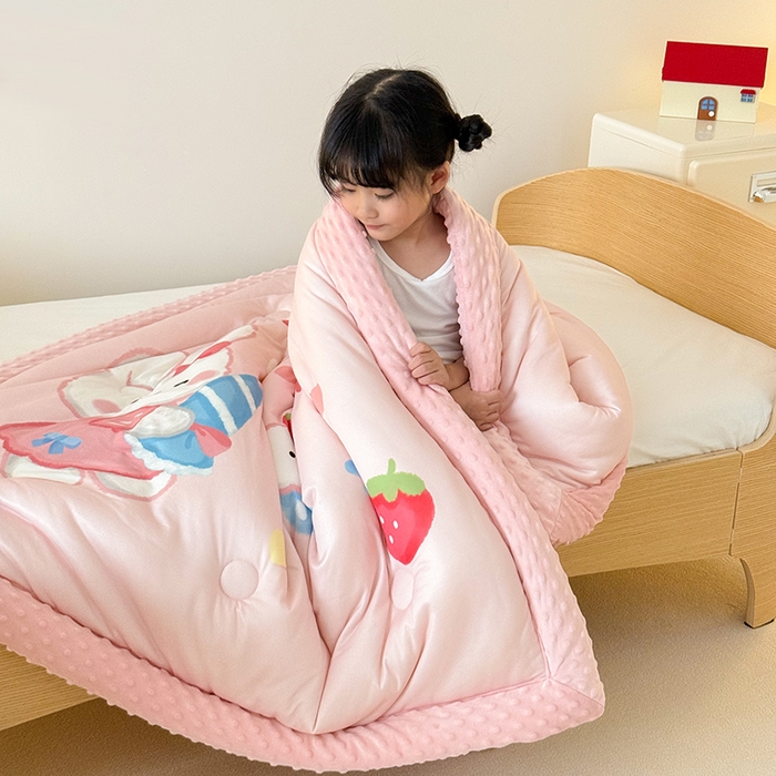 91家纺网 家纺一手货源 找家纺 嗨生活 2025新款针织棉豆豆被儿童豆豆被幼儿园豆豆被被子被芯 熊猫之家