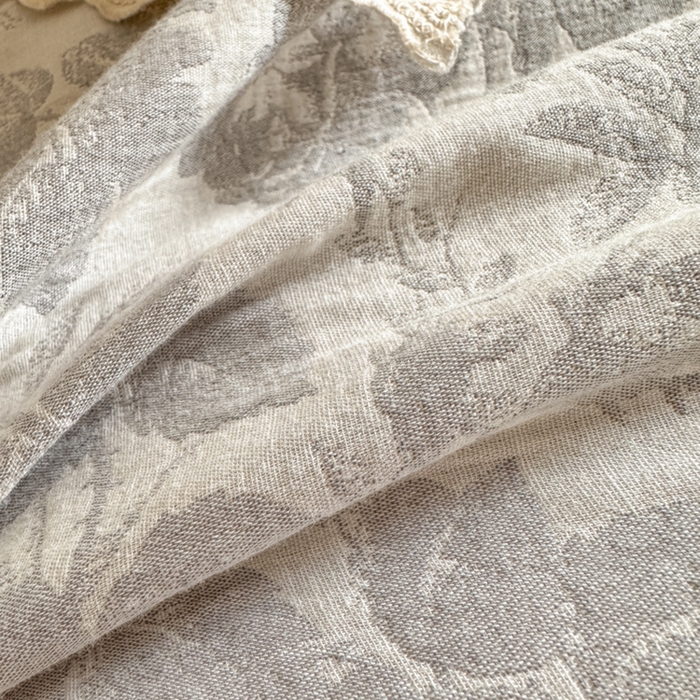 91家纺网 家纺一手货源 找家纺 宜代光年 2025新款60s水洗棉提花系列四件套-第一批-场景一 繁花-灰