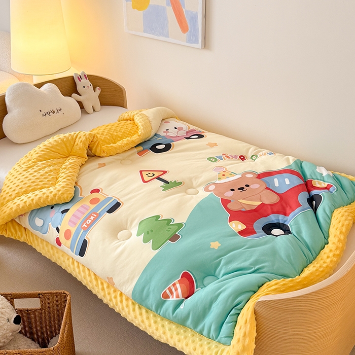 91家纺网 家纺一手货源 找家纺 （总）嗨生活 2025新款针织棉豆豆被儿童豆豆被幼儿园豆豆被被子被芯