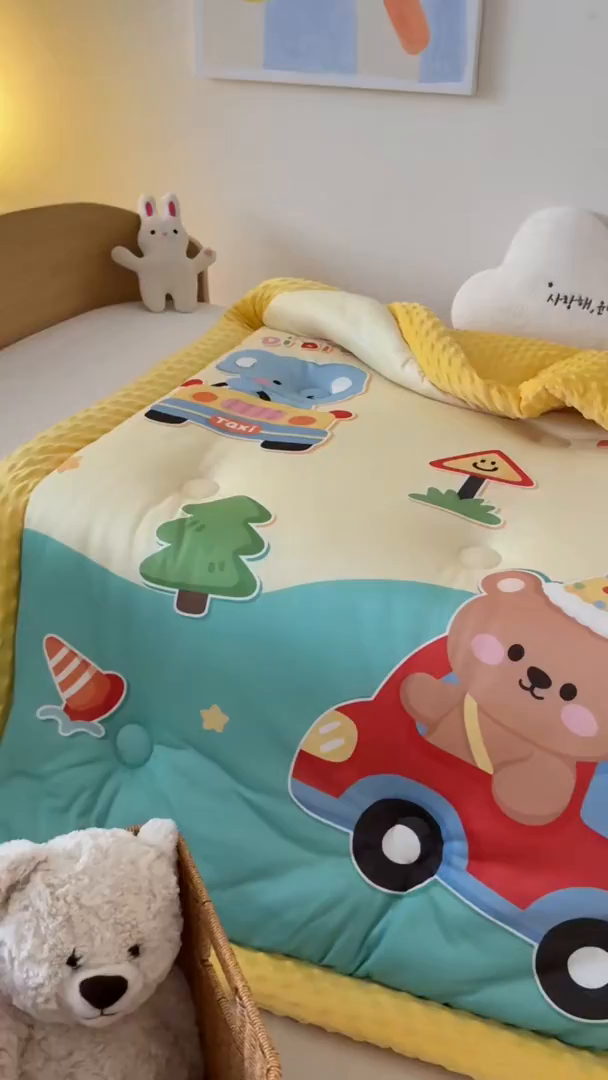 91家纺网 家纺一手货源 找家纺 （总）嗨生活 2025新款针织棉豆豆被儿童豆豆被幼儿园豆豆被被子被芯