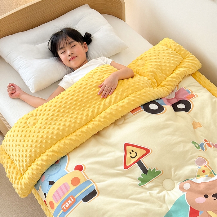 91家纺网 家纺一手货源 找家纺 （总）嗨生活 2025新款针织棉豆豆被儿童豆豆被幼儿园豆豆被被子被芯