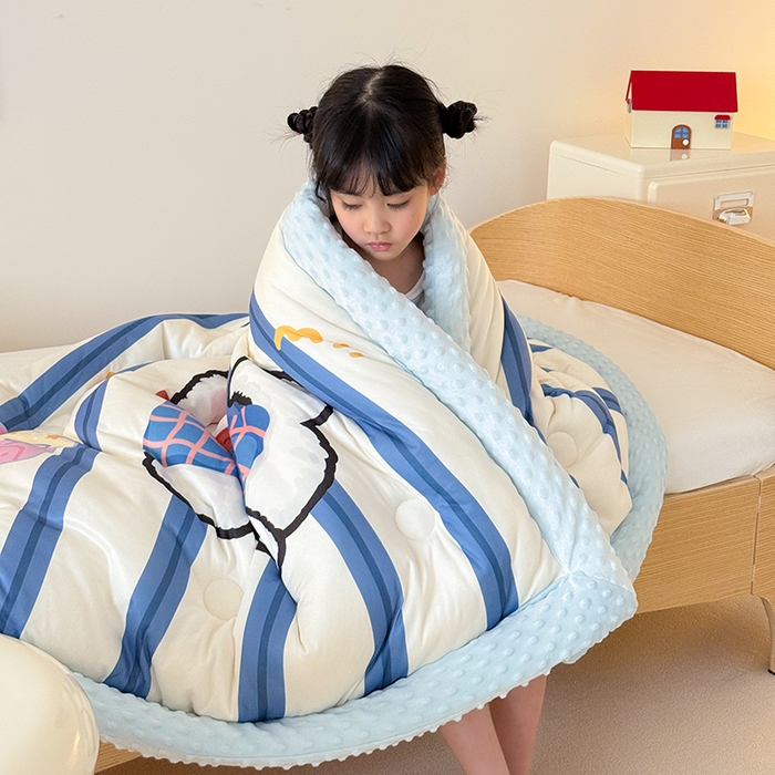 91家纺网 家纺一手货源 找家纺 嗨生活 2025新款针织棉豆豆被儿童豆豆被幼儿园豆豆被被子被芯 雪地狗