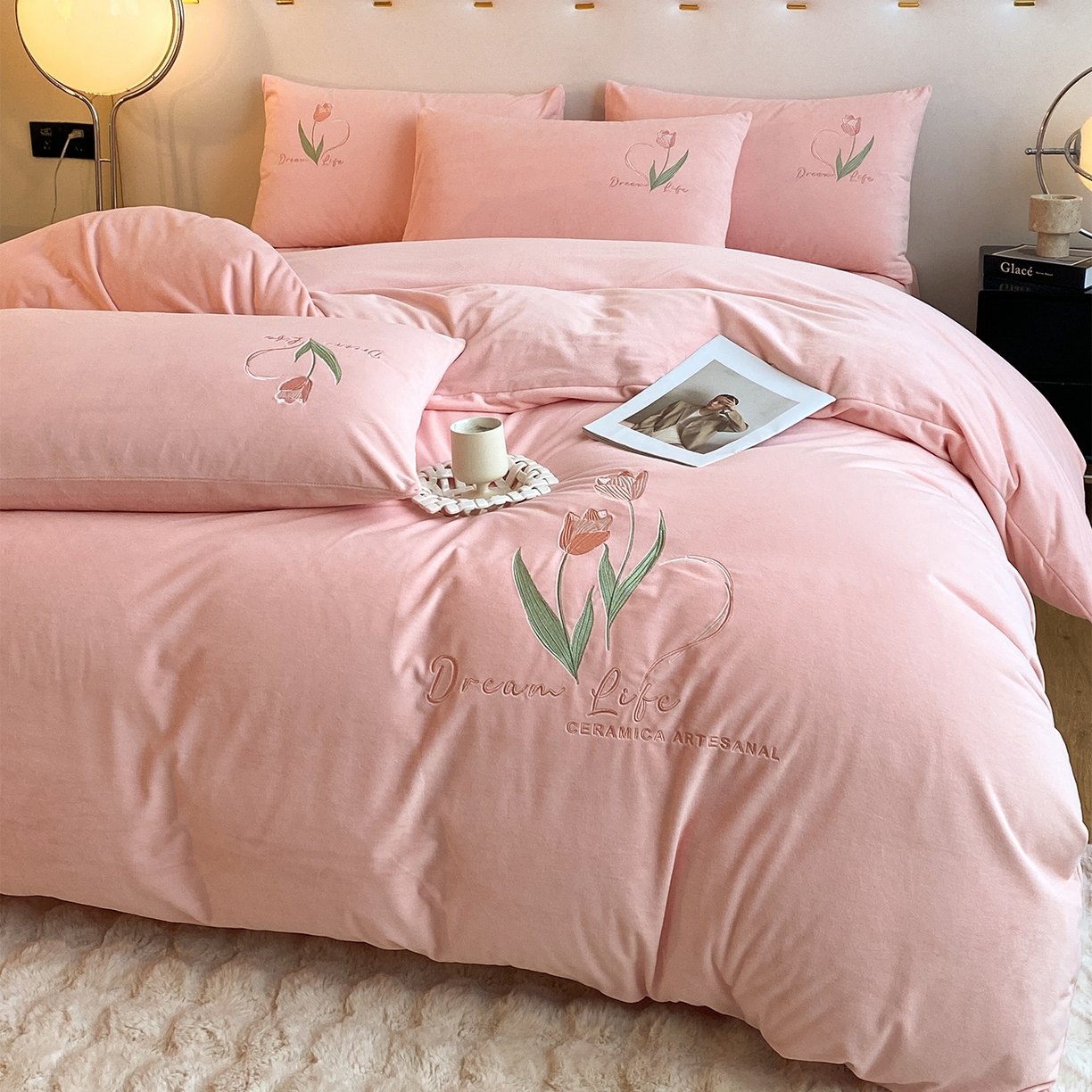 91家纺网 家纺一手货源 找家纺 （总）如一 2025新款水晶绒刺绣四件套