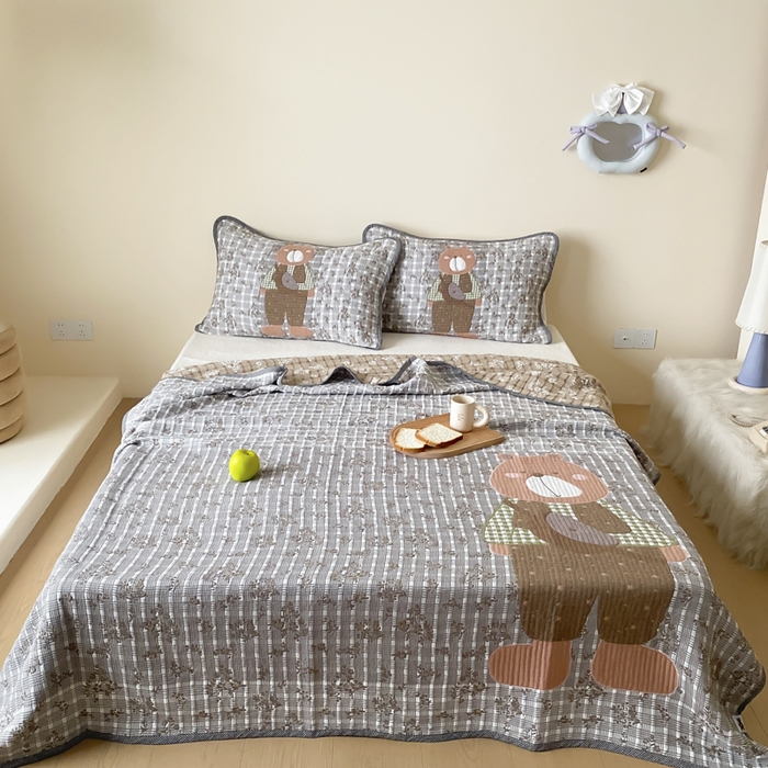 （总）麻依 2025新款软萌纱布床盖三件套（控价：229元）