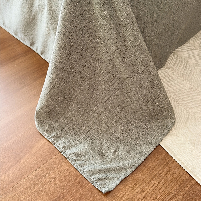 91家纺网 家纺一手货源 找家纺 丝芙妮家居（原乐视家纺） 2025新款原麻纽扣款四件套 岁月留声·纽扣款