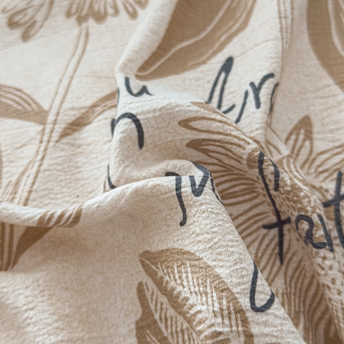 91家纺网 家纺一手货源 找家纺 丝芙妮家居（原乐视家纺） 2025新款原麻纽扣款四件套 叶新泽-咖·纽扣款