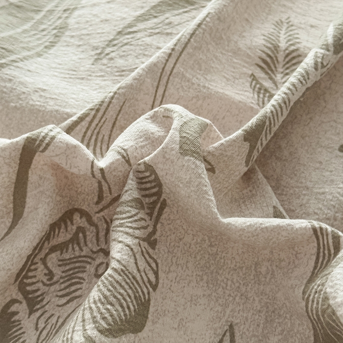 91家纺网 家纺一手货源 找家纺 丝芙妮家居（原乐视家纺） 2025新款原麻纽扣款四件套 叶新泽-绿·纽扣款