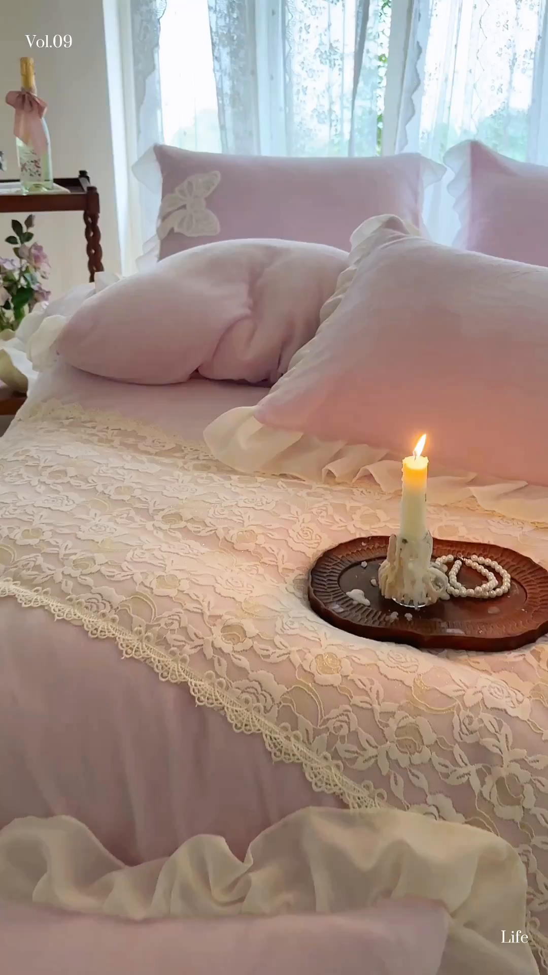 91家纺网 家纺一手货源 找家纺 米可 2025新款立体蝴蝶结公主风牛奶绒蕾丝花边四件套-艾拉系列二 艾拉-浅紫