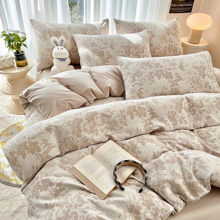 91家纺网 家纺一手货源 找家纺 （总）宜代光年 2025新款60s水洗棉提花系列四件套-第一批-场景二