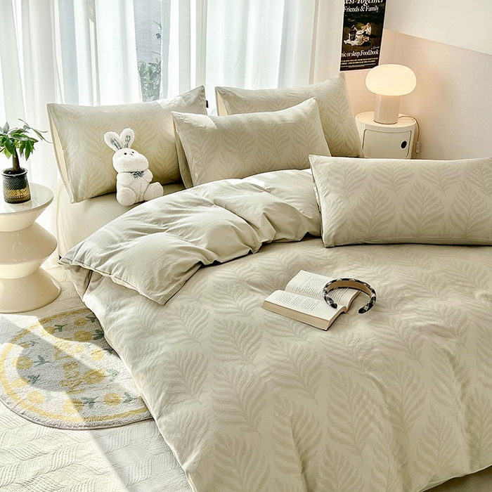 91家纺网 家纺一手货源 找家纺 （总）宜代光年 2025新款60s水洗棉提花系列四件套-第二批-场景一