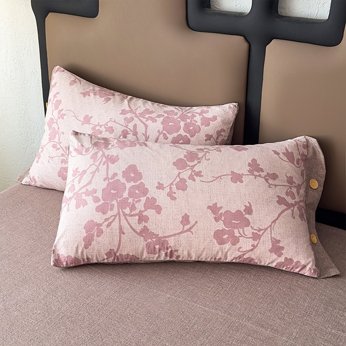 91家纺网 家纺一手货源 找家纺 丝芙妮家居（原乐视家纺） 2025新款原麻纽扣款四件套 云栖·纽扣款