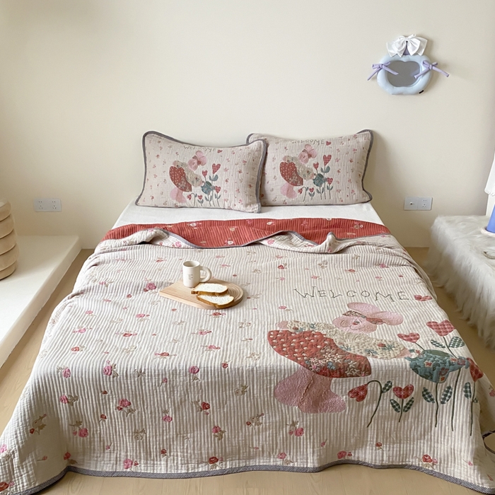 麻依 2025新款软萌纱布床盖三件套（控价：229元） 哈尼小兔