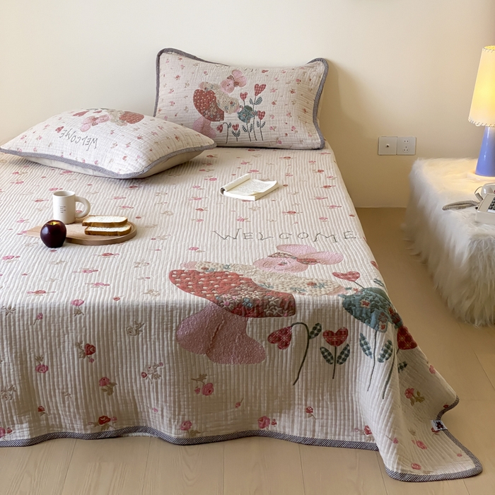 91家纺网 家纺一手货源 找家纺 麻依 2025新款软萌纱布床盖三件套（控价：229元） 哈尼小兔