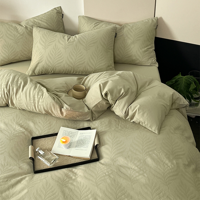 91家纺网 家纺一手货源 找家纺 （总）宜代光年 2025新款60s水洗棉提花系列四件套-第二批-场景二