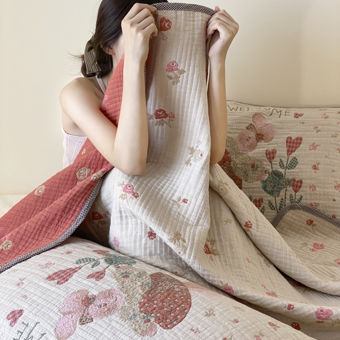 91家纺网 家纺一手货源 找家纺 麻依 2025新款软萌纱布床盖三件套（控价：229元） 哈尼小兔