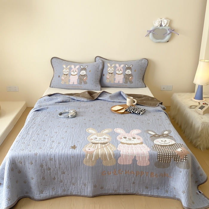 麻依 2025新款软萌纱布床盖三件套（控价：229元） 伙伴拉布