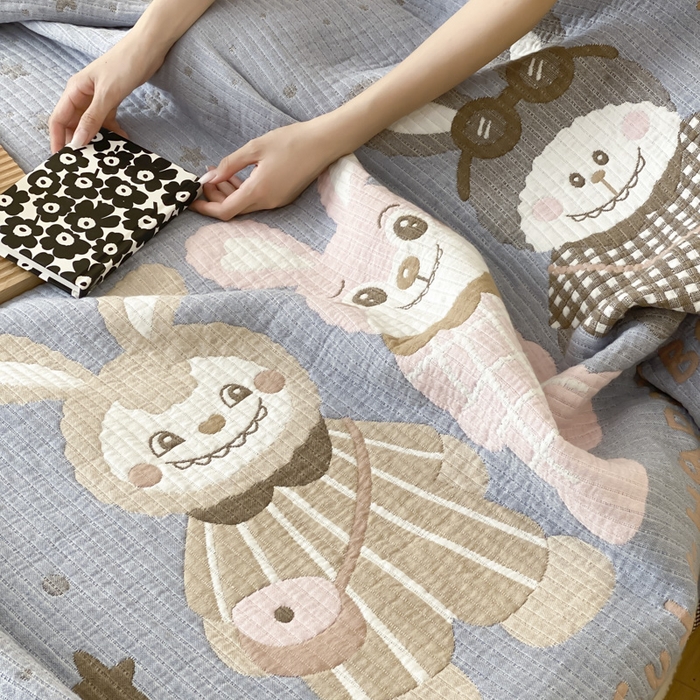 91家纺网 家纺一手货源 找家纺 麻依 2025新款软萌纱布床盖三件套（控价：229元） 伙伴拉布