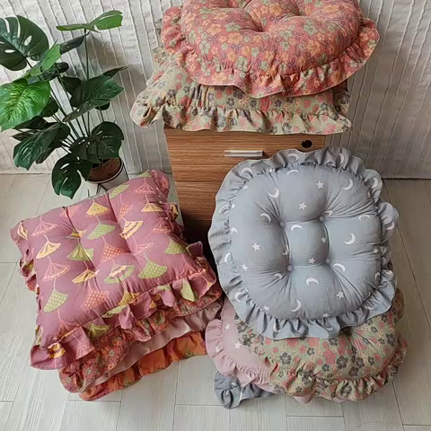 91家纺网 家纺一手货源 找家纺 （总）李帅家居 2025新款韩版花边坐垫