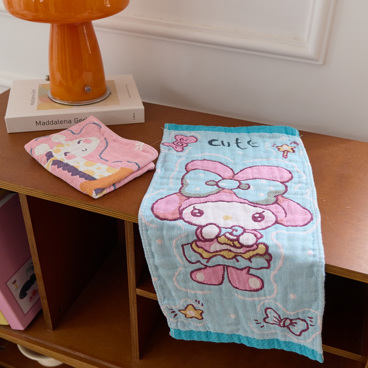 91家纺网 家纺一手货源 找家纺 沐瑟家纺 2025新款全棉纱布儿童卡通小毛巾 美乐蒂 25*50cm/条